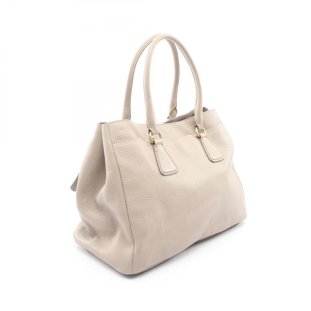 Prada Vitello Tote Leather Bag Beige Daino Tan